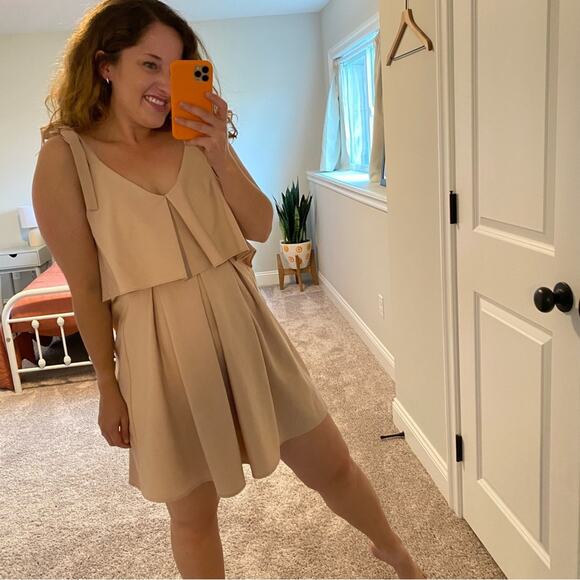 J.O.A. Los Angeles Pink Tan Strappy Mini Dress XS - Picture 3 of 11